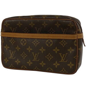 Louis Vuitton Compigne Clutch Bag Monogram Brown
